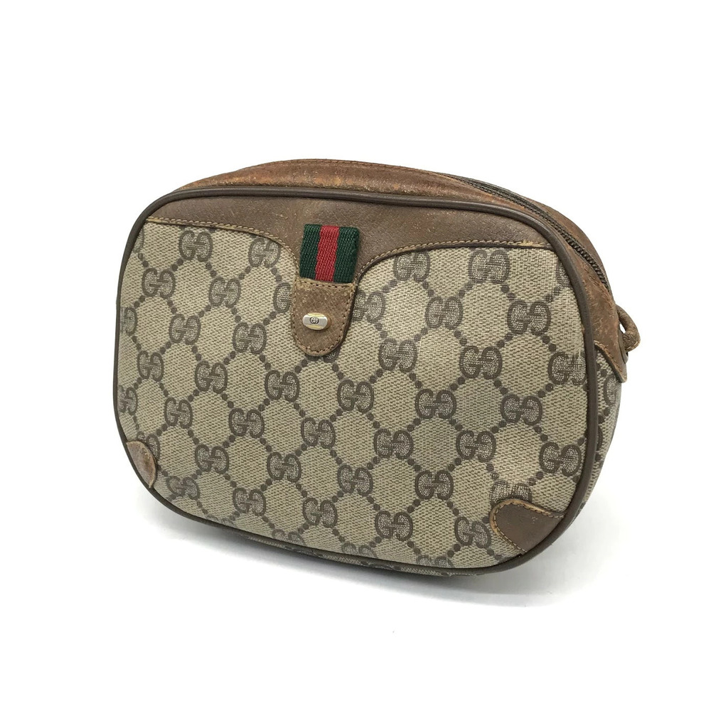 Gucci GG Supreme Sherry Shoulder Bag Brown
